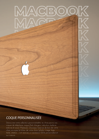 Coques en bois faites main pour Macbook avec gravure personnalisée