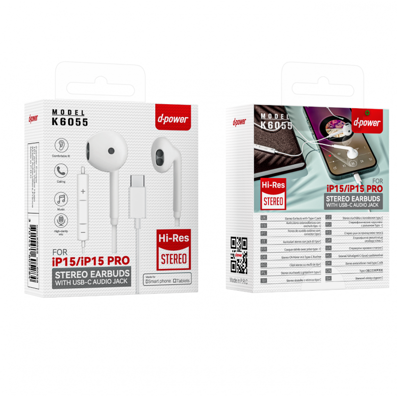 Pack alimentation + écouteurs filaires USB-C (compatible Android et iPhone 15)