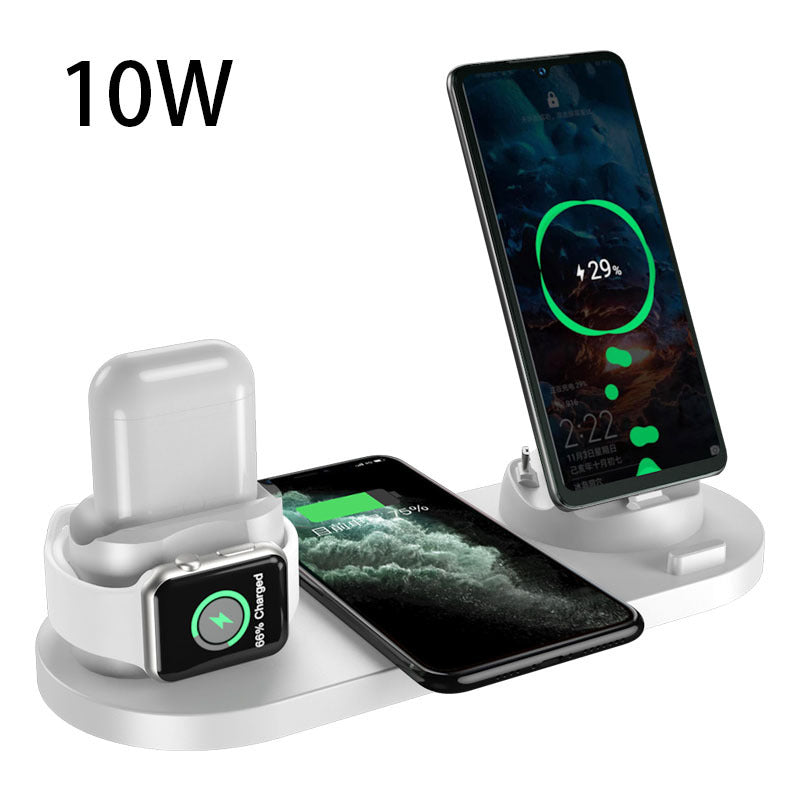 Chargeur sans fils 6 en 1 pour smartphone, tablette, montres connectées et écouteurs sans fils