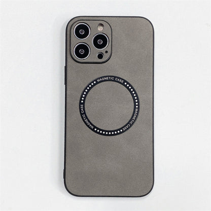 Coque pour Iphone en cuir portable à fixation magnétique haute qualité